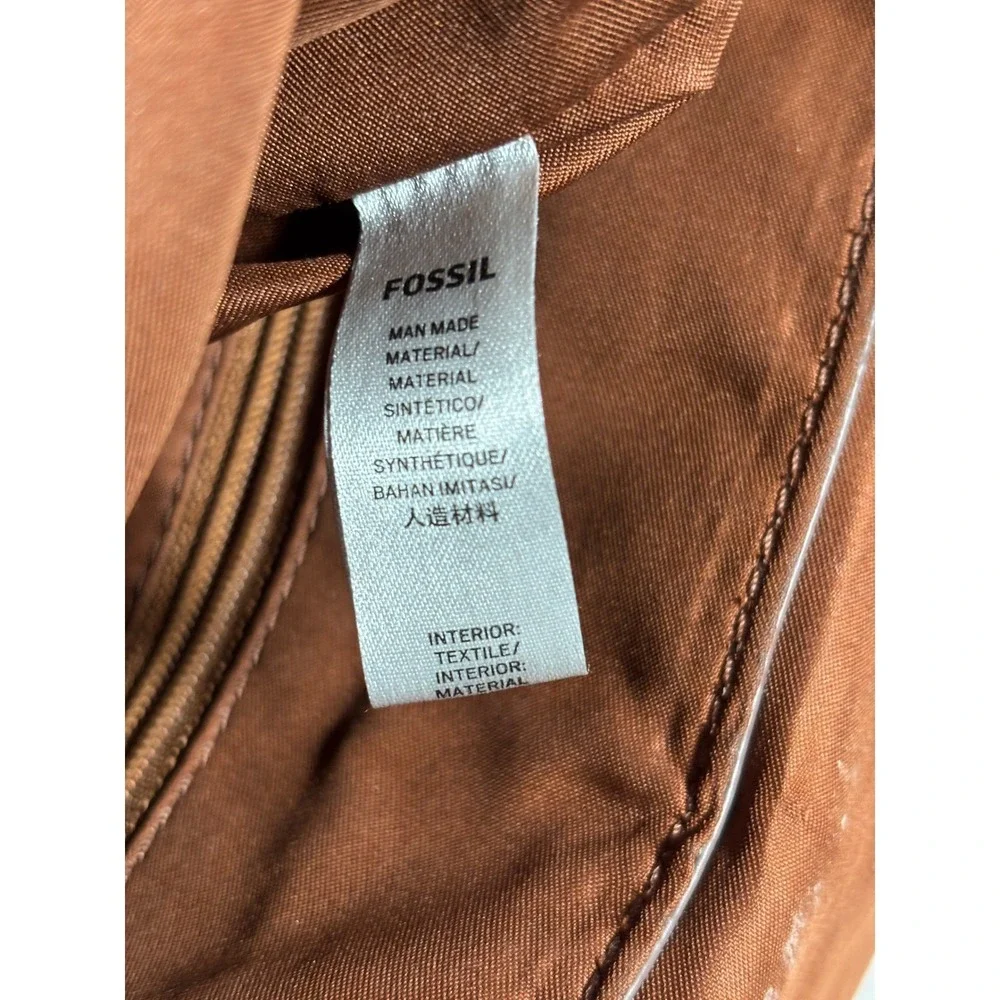 Fossil Vegan Monogram Coated Canvas Backpack Flap Closure Bag Travel‎ Minimalist